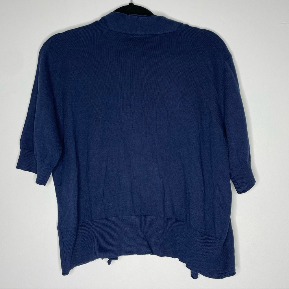 Laura Scott dark blue short sleeve open front cardigan sweater Size XL - Picture 3 of 11